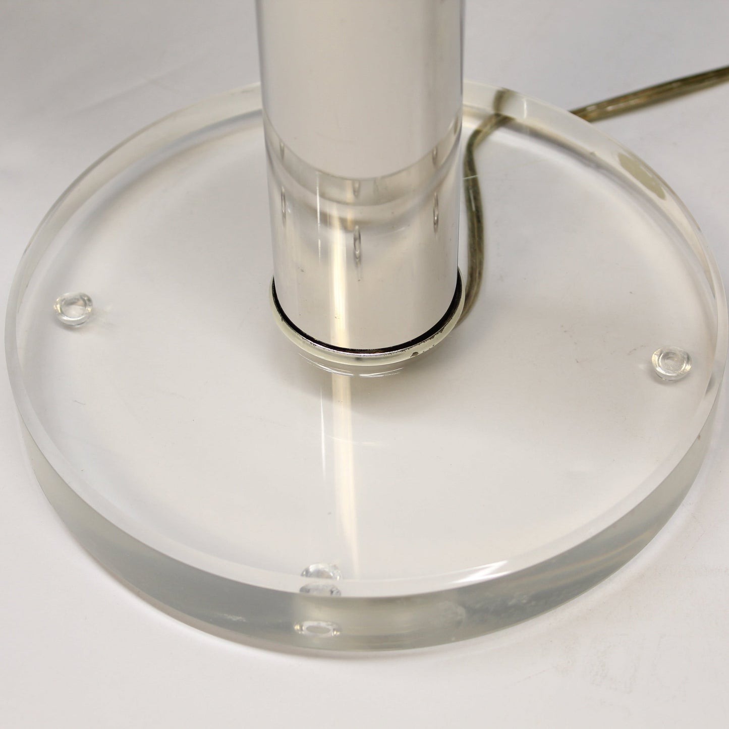 Vintage Karl Springer Style Table Lamps with Lucite Rings