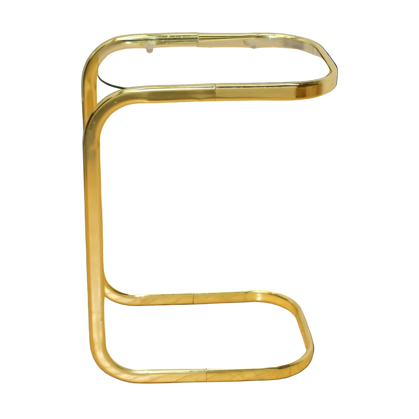 Brass and Glass 1980s cantilever sofa table