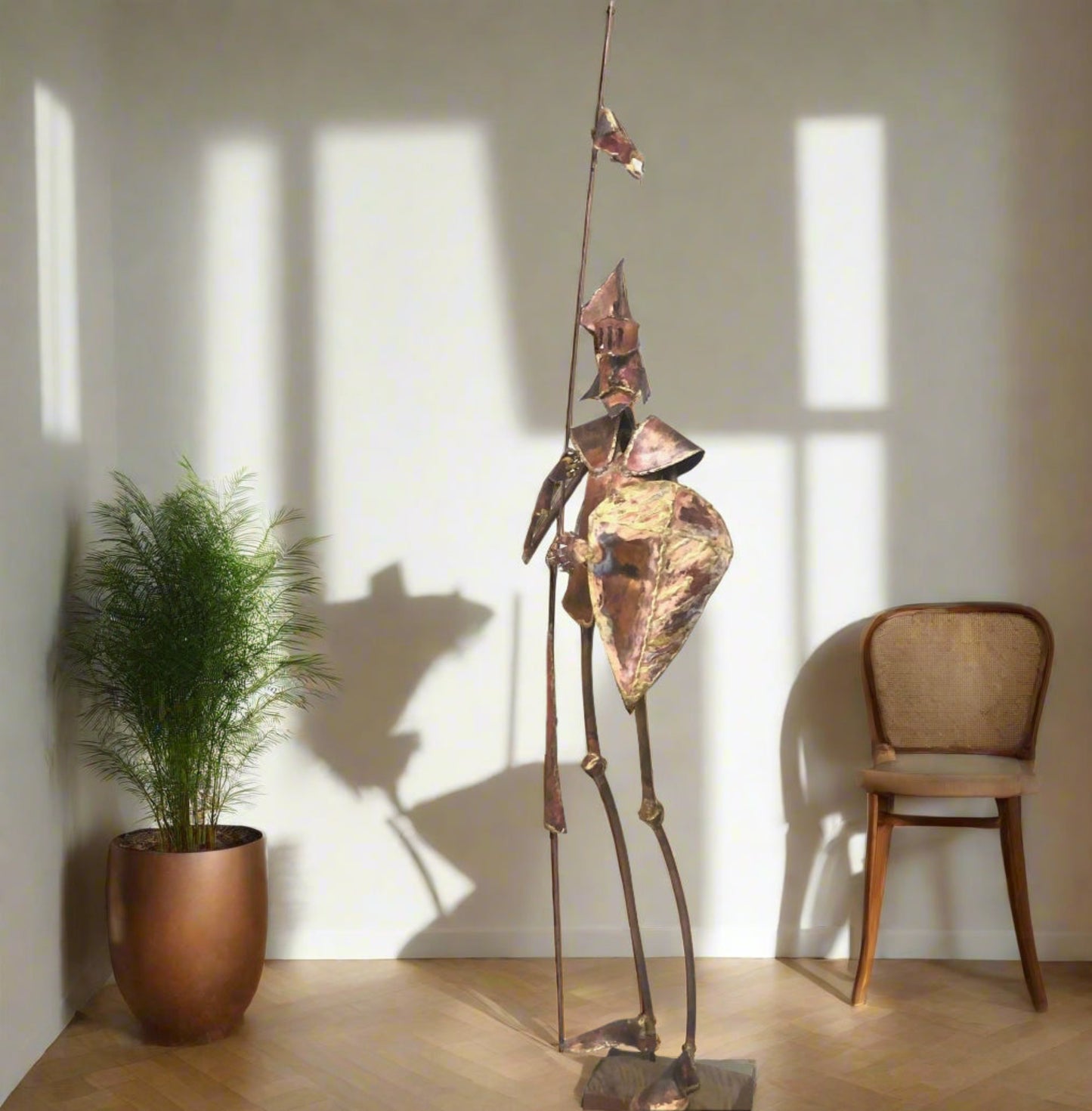 1970s Brutalist Sculpture Floor Standing Medieval Knight in Armor from OffCenterModern
