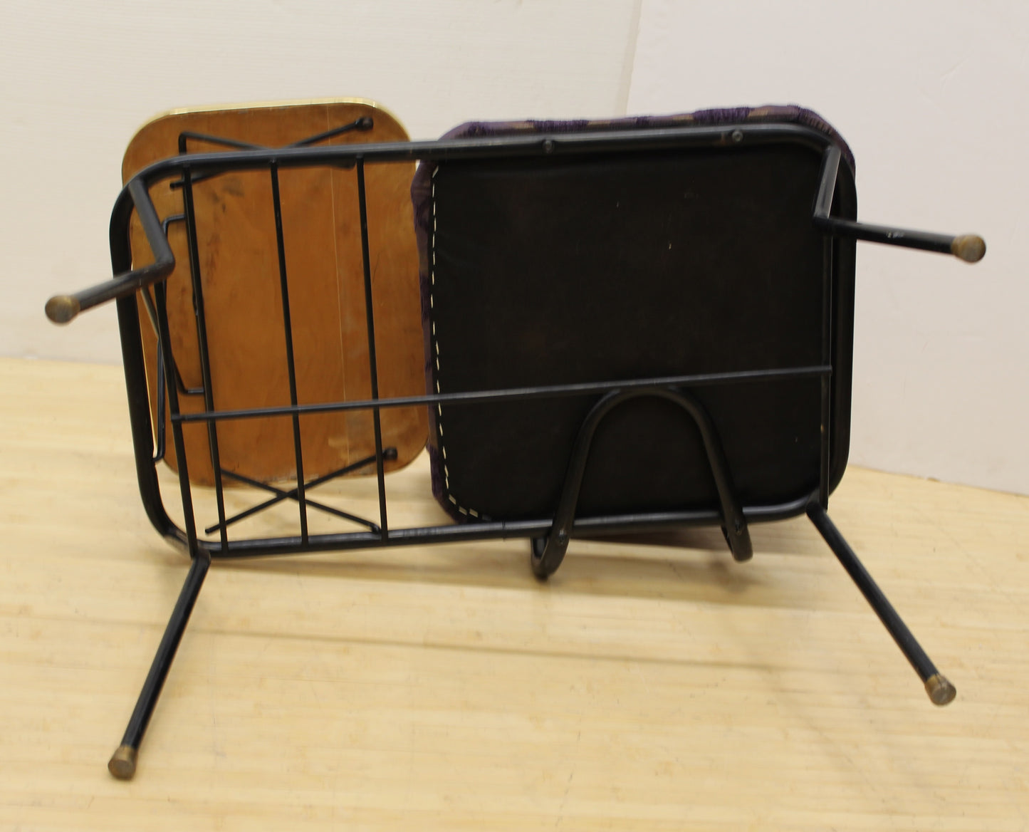 Restored 1950s Mid-Century Gossip Bench | Entryway Bench