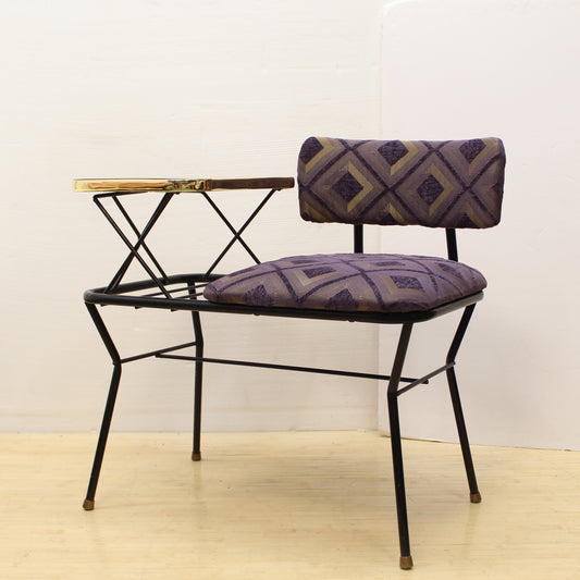 Restored 1950s Mid-Century Gossip Bench | Entryway Bench