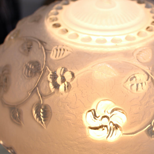 Art Nouveau Floral Design Blue Glass Light Shade Only