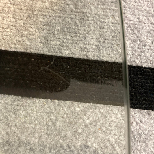 Triangle Glass Top Table with Black Wood Interlocking Base