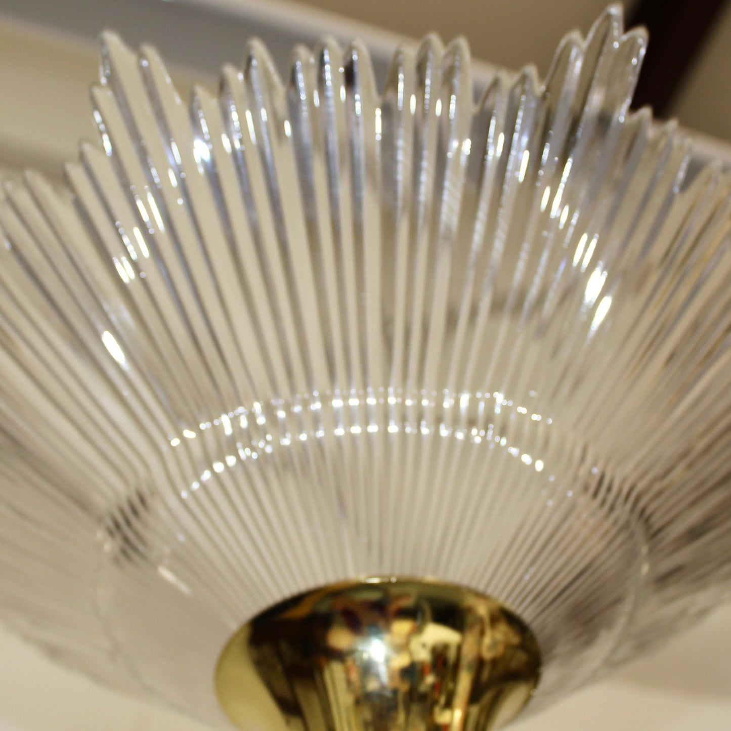 Vintage Brass Floor Lamp w/ Starburst Shade