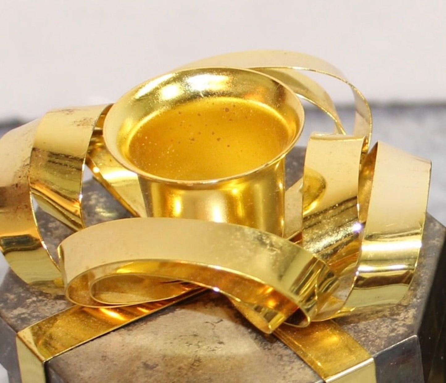 Vintage Metal Wrapped Present Candle Holders | Godinger