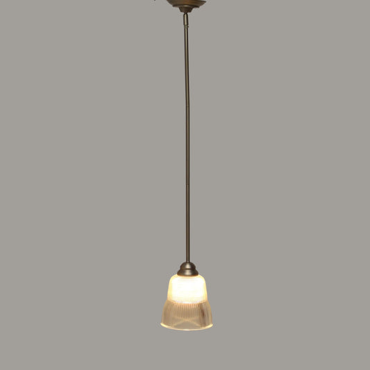 Vintage Industrial Prismatic Glass Pendant Light - Sloped Ceiling Compatible