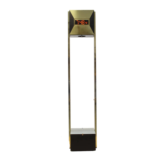 Vintage Postmodern Brass Tower Floor Clock.