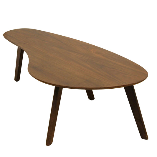 Small Walnut Coffee Table | Boomerang Kidney Shape