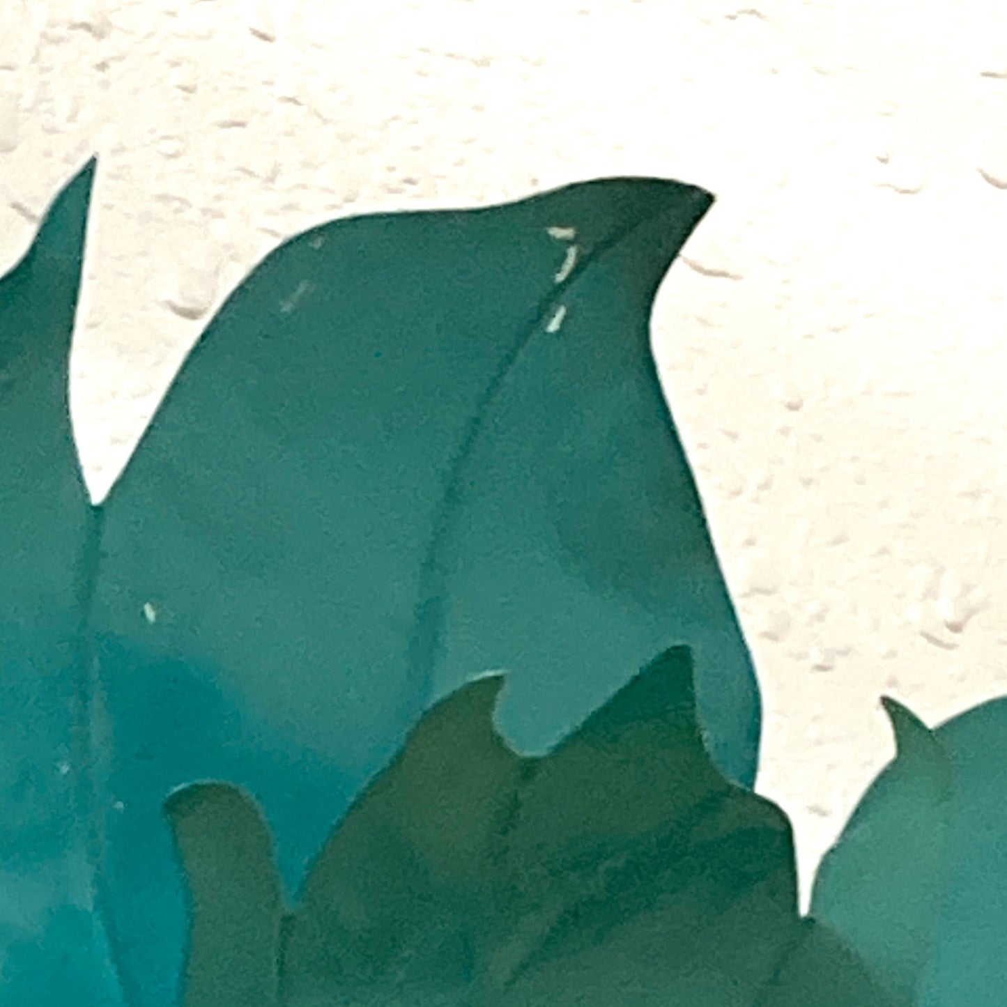 Vintage Teal-Colored Metal Flower Wall Art