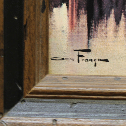 Vintage Waterfront Bridge Cityscape | Ozz Franca Lithograph