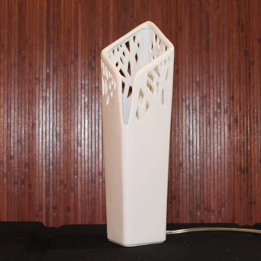 Modern White Ceramic Pierced Lattice Lamp