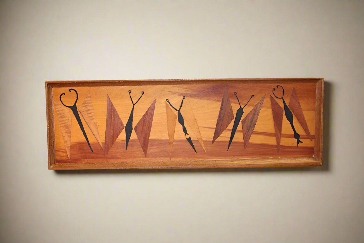 Wood Butterfly Marquetry wall art.2