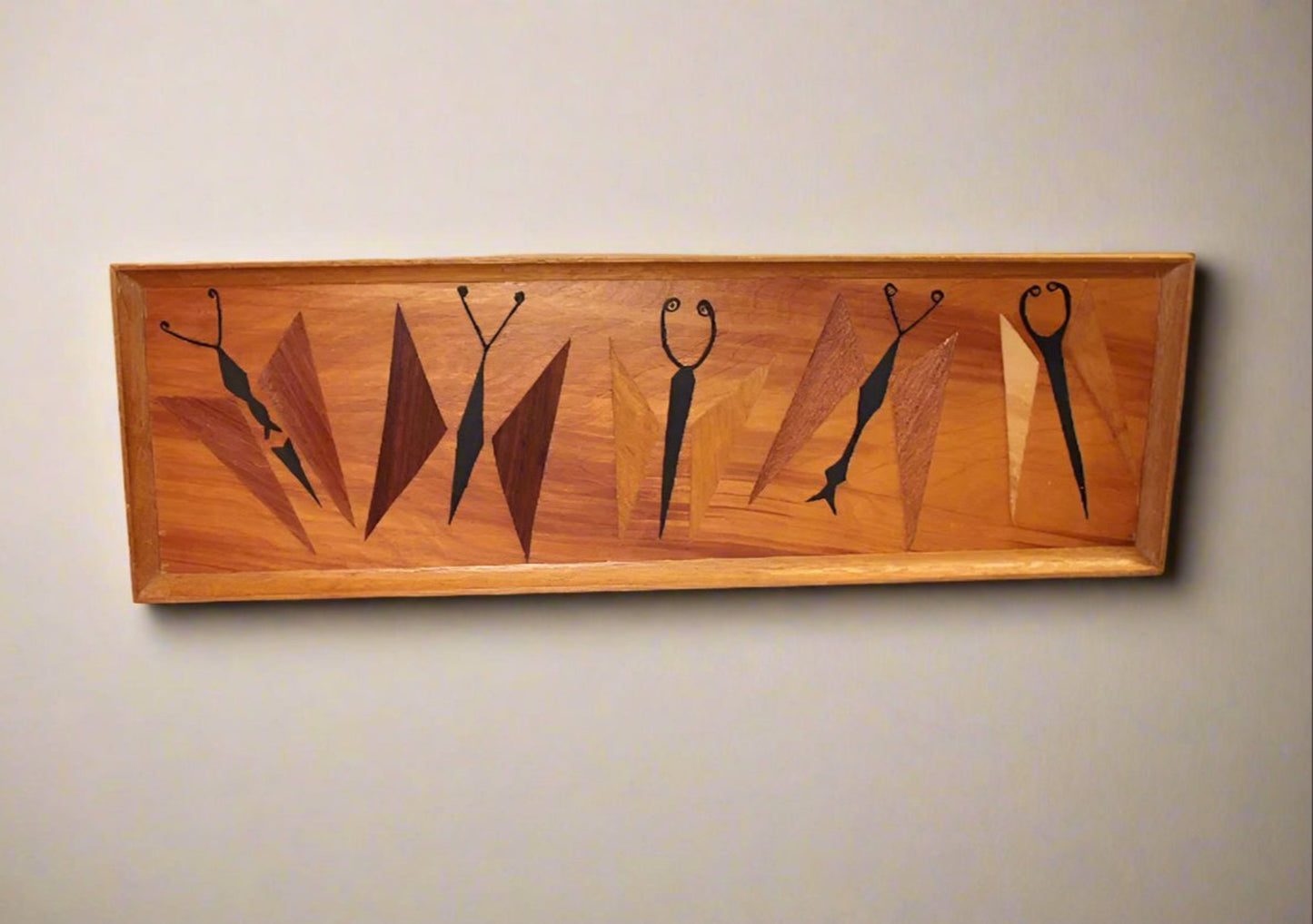 Vintage Wood Butterfly Marquetry Wall Art