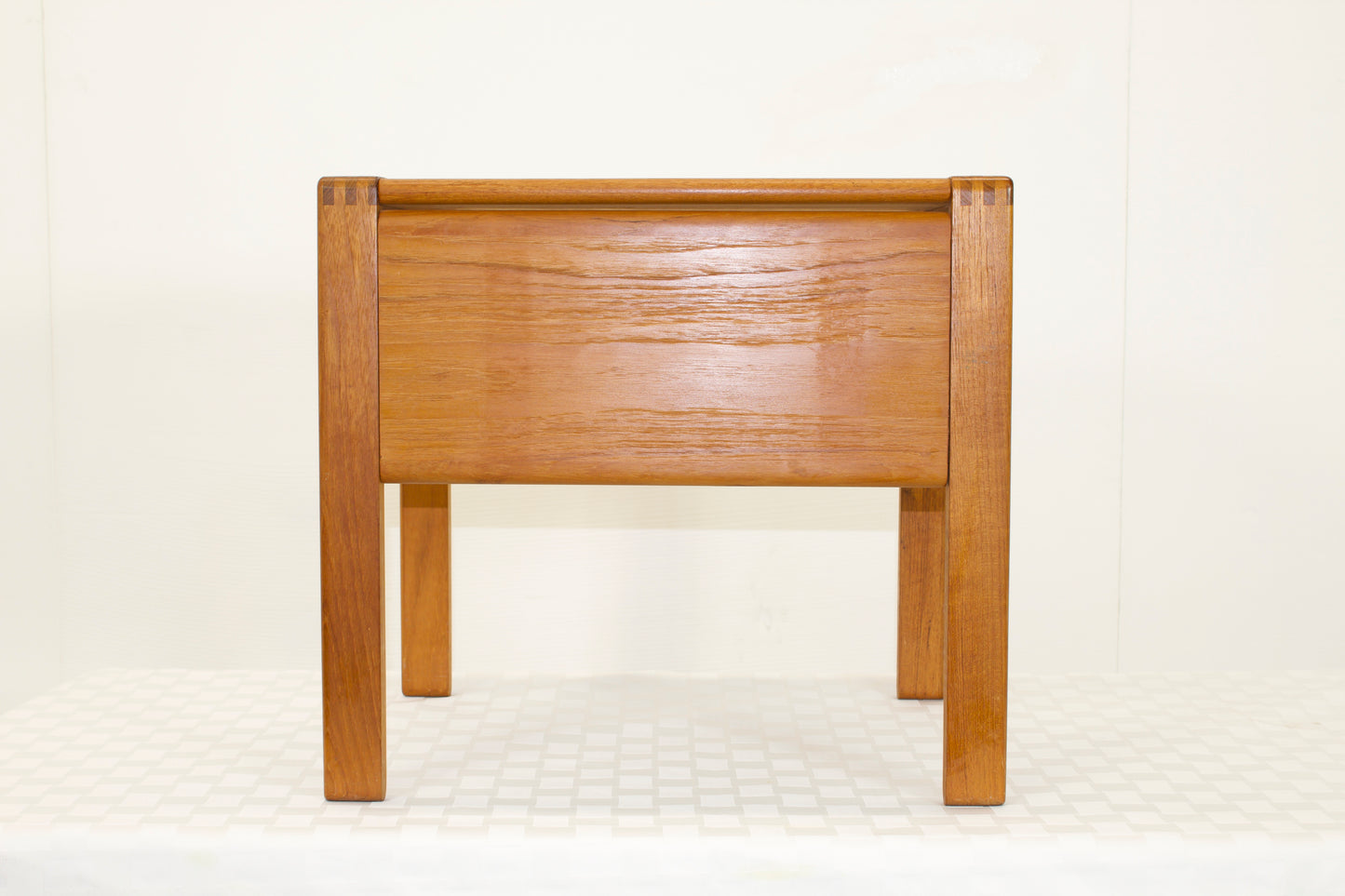 Scandinavian Style Teak and Canvas Magazine Rack Table