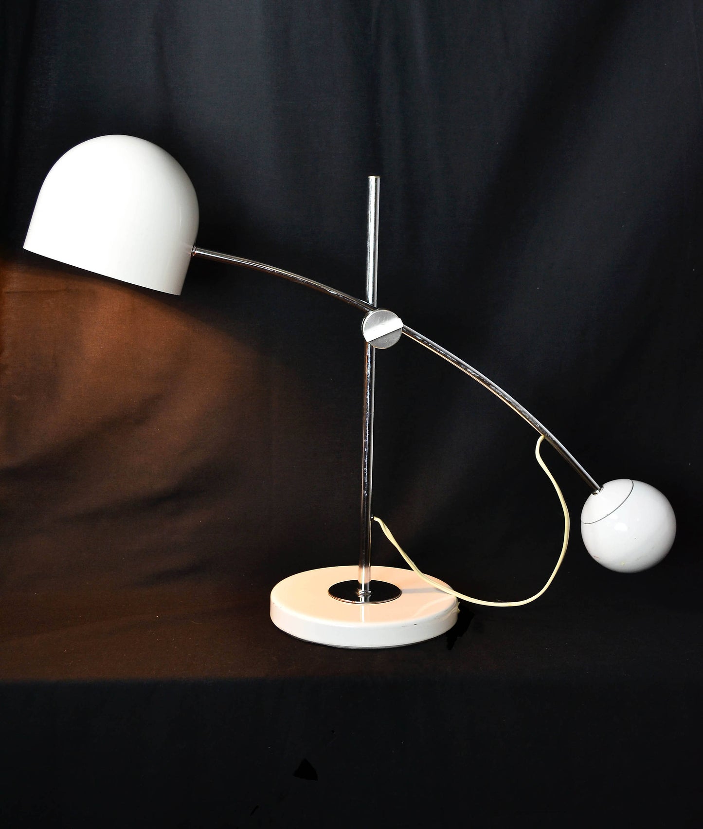 Adjustable White Chrome Desk Lamp | Sonneman from OffCenterModern