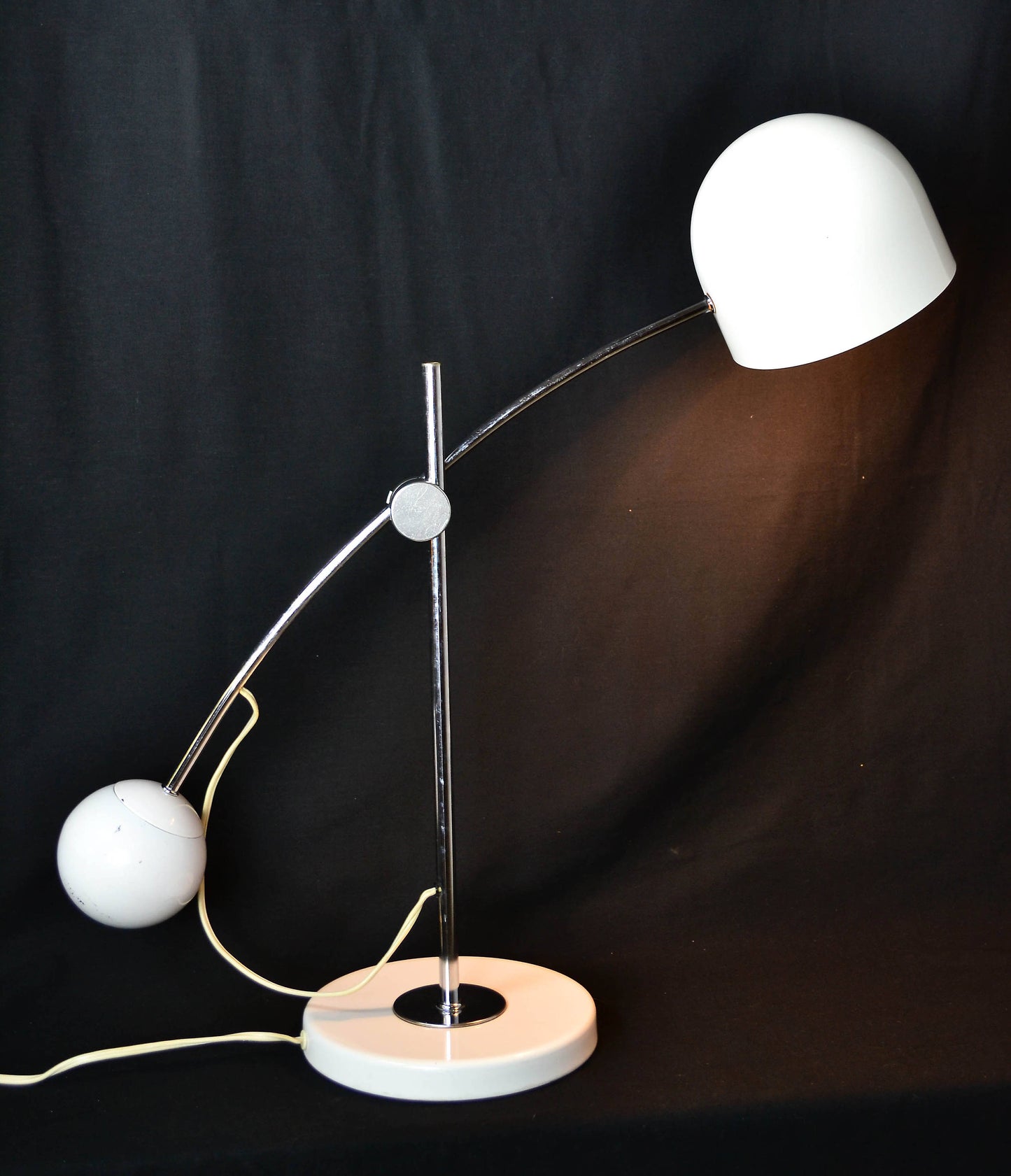 Adjustable White Chrome Desk Lamp | Sonneman from OffCenterModern