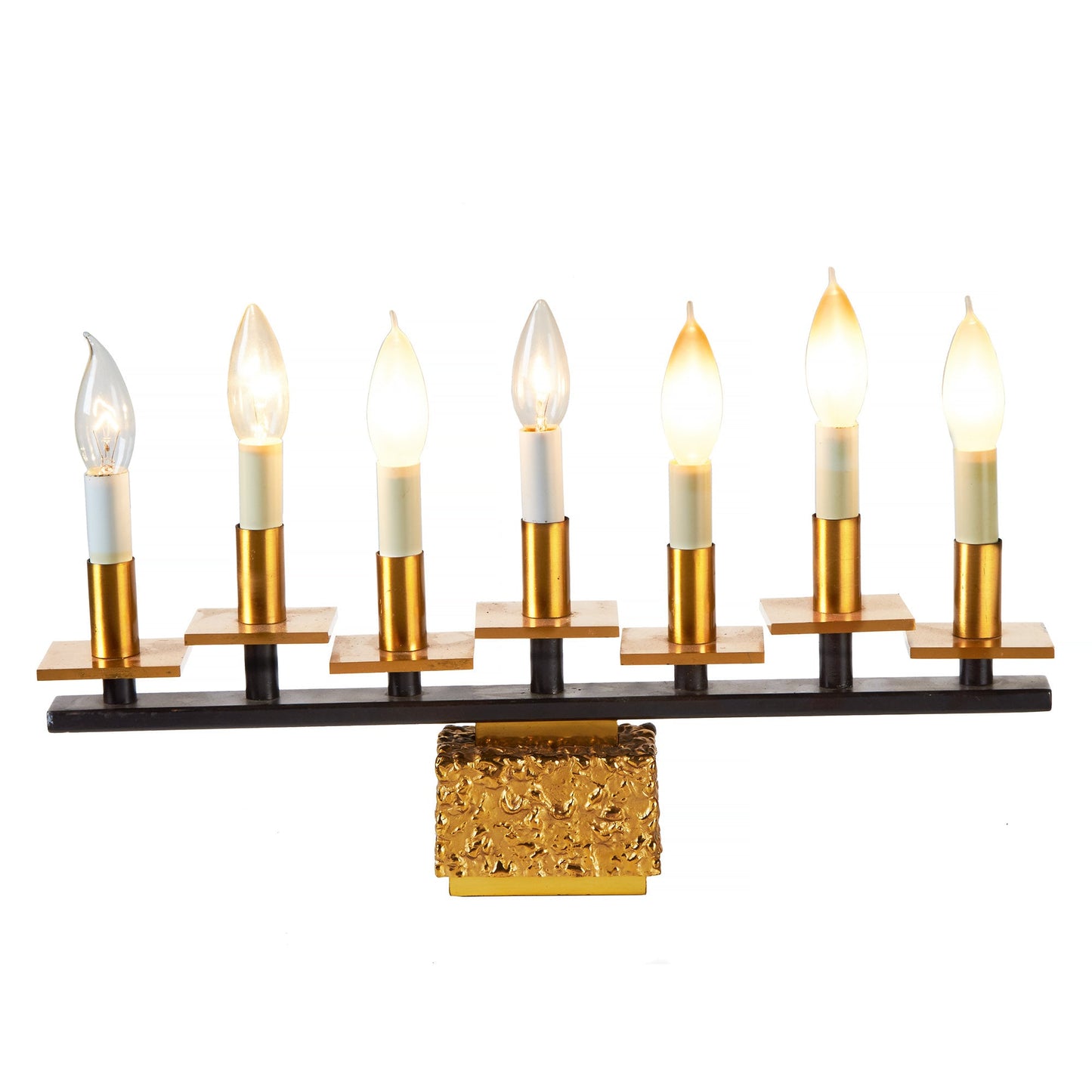 Brutalist Seven Light Candelabra Lamp Menorah | 2 Available from OffCenterModern