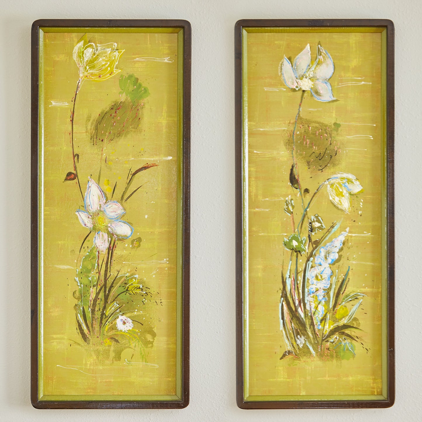 Vintage Pair of Floral Wall Art Seriograph Prints by Dietrich Grunewald from OffCenterModern