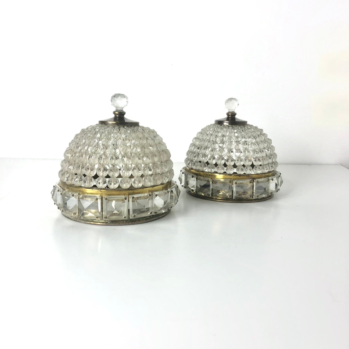 Antique Crystal Beaded Basket Shade from OffCenterModern