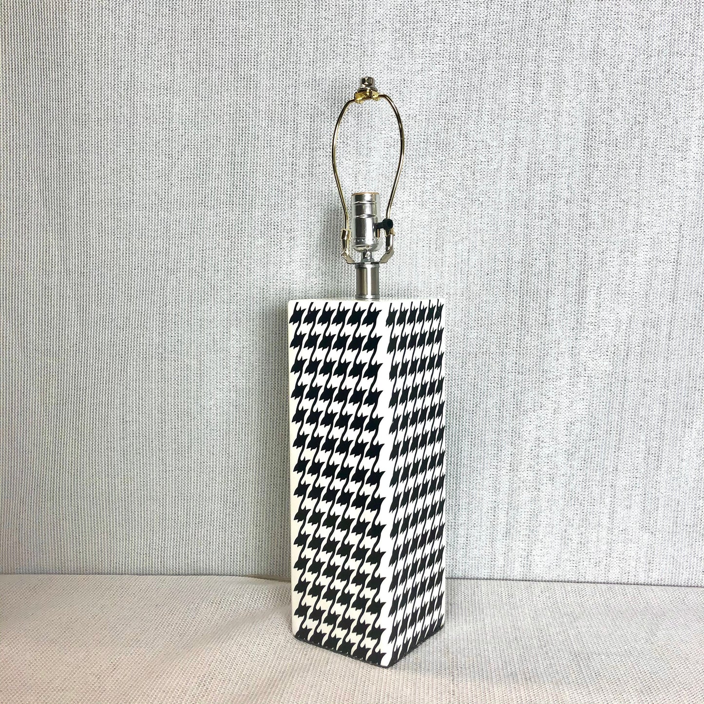 1990 Black & White Houndstooth Table Lamp from OffCenterModern