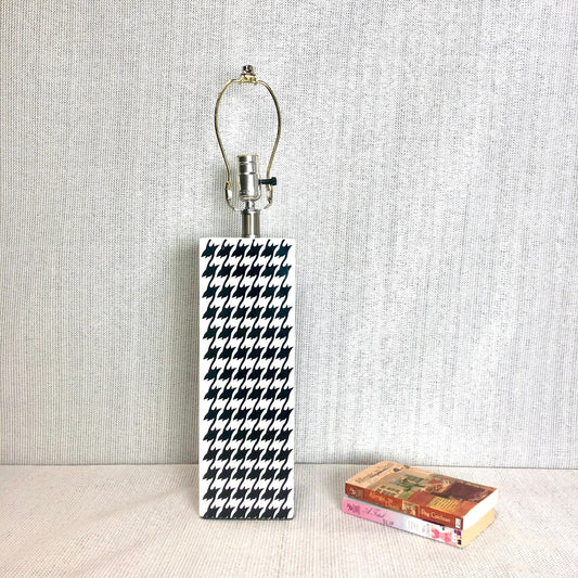 1990 Black & White Houndstooth Table Lamp from OffCenterModern