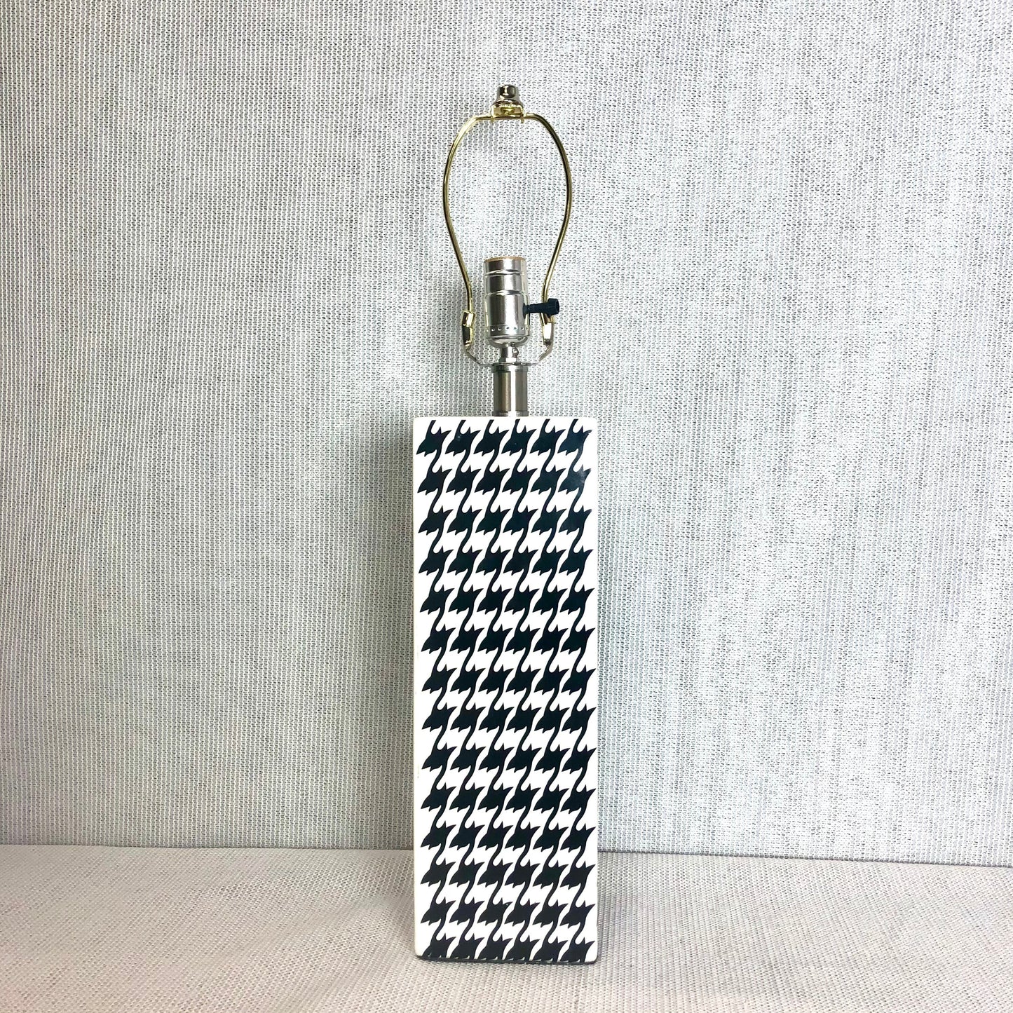 1990 Black & White Houndstooth Table Lamp from OffCenterModern
