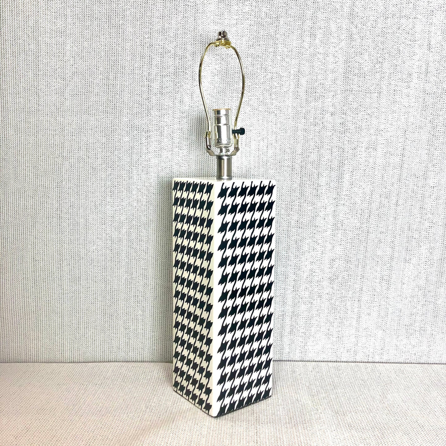 1990 Black & White Houndstooth Table Lamp from OffCenterModern