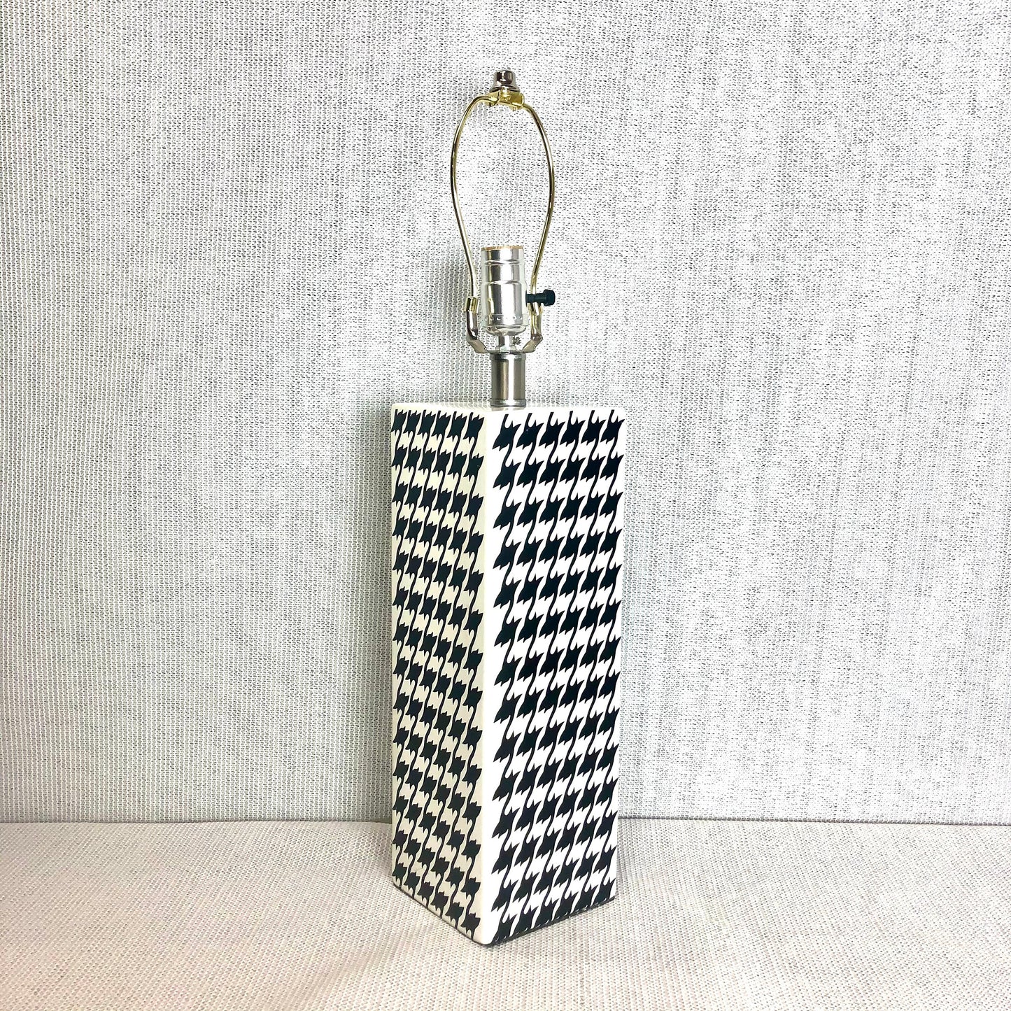 1990 Black & White Houndstooth Table Lamp from OffCenterModern