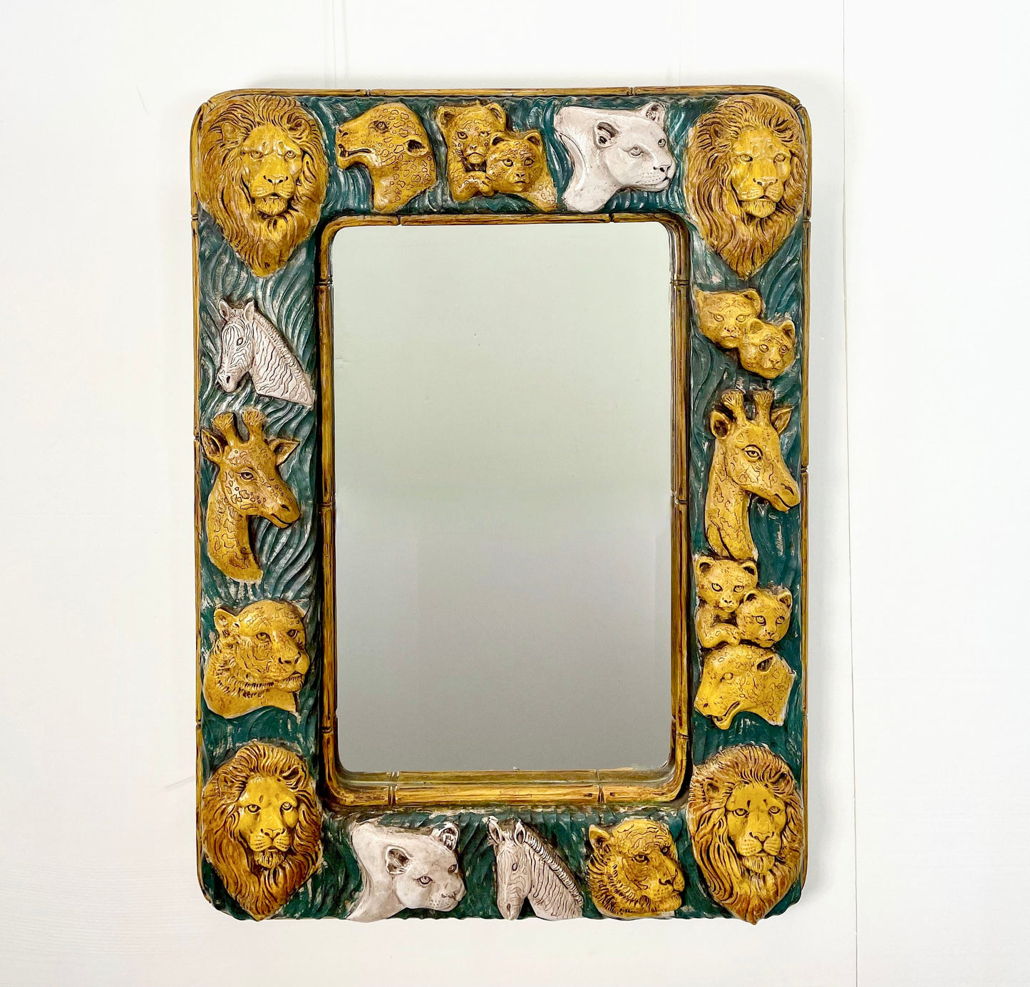 1970s Safari Animal Wall Mirror by David Marshall