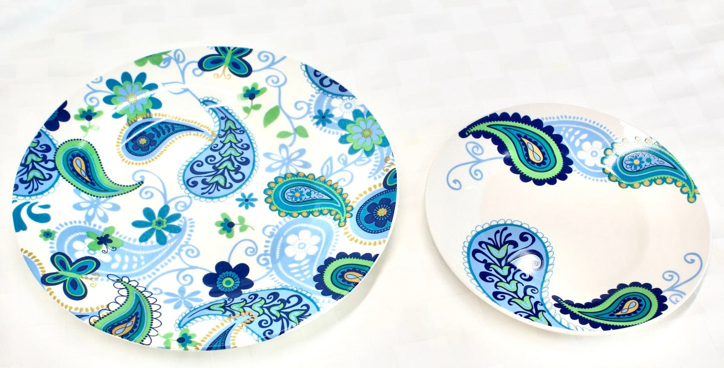 Retro Paisley Noritake Dinnerware | 15 Plates - OffCenterModern