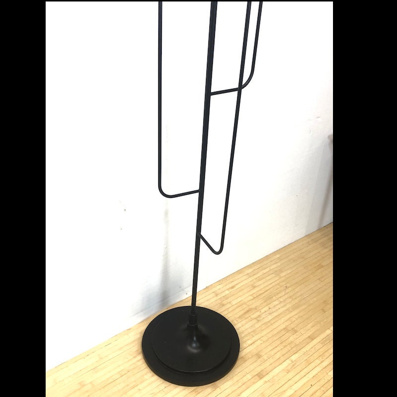 1960s Black Iron Coat Rack with Ball Hooks - OffCenterModern