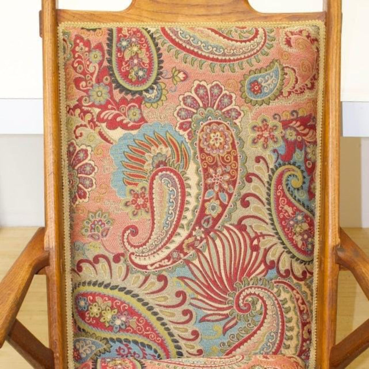 Restored 1950s Handmade Oak Rocking Chair | Paisley - OffCenterModern