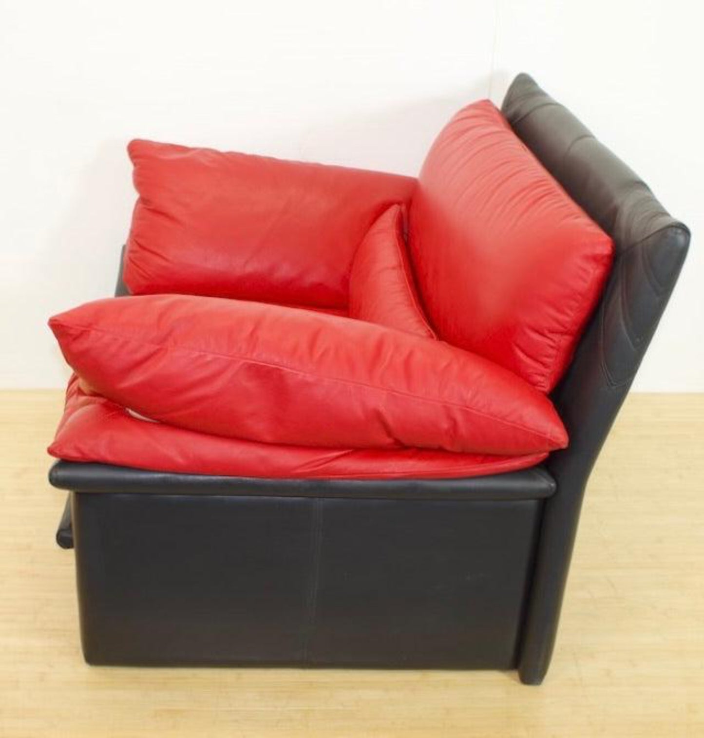 Modernist 1980s Down-Filled Leather Chair | - OffCenterModern