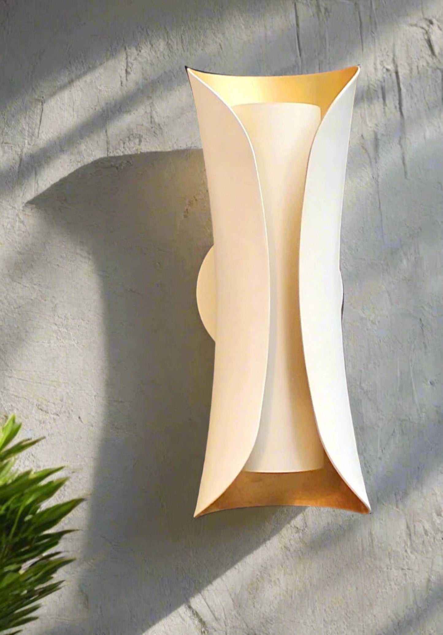 Gold and White Modern Minimalist 2-Light Wall Sconce