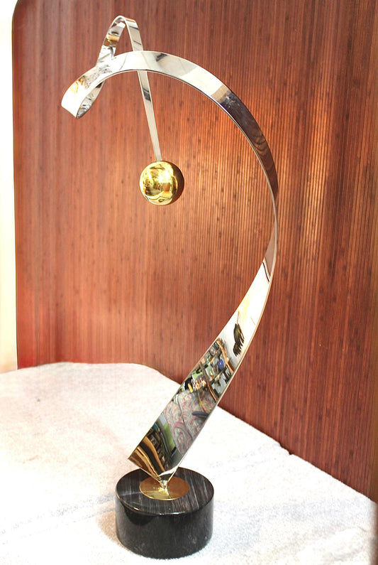 Curtis Jeré Steel & Brass Twisting Ribbon Sculpture