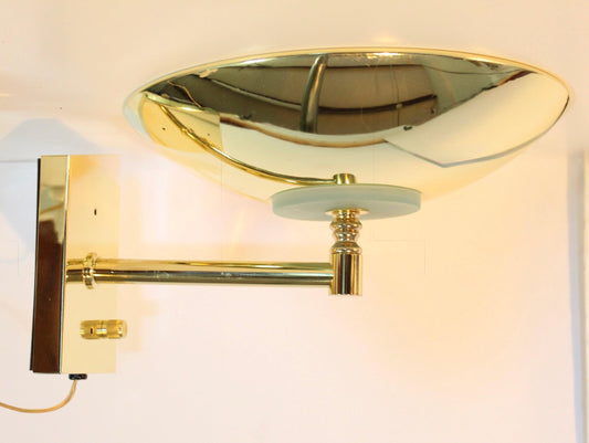 Vintage Brass Saucer Wall Sconce