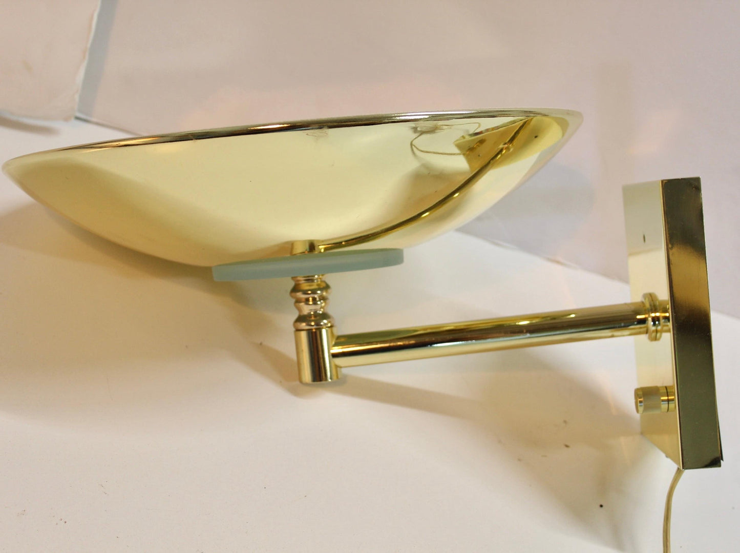 Vintage Brass Saucer Wall Sconce