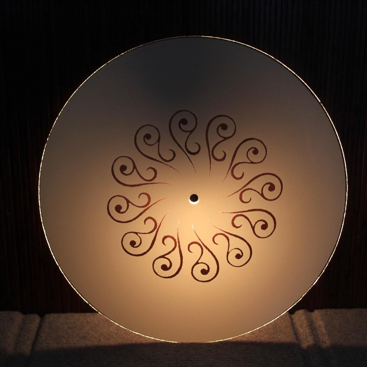 Vintage Round Scroll Pattern Frosted Glass Ceiling Light Shade