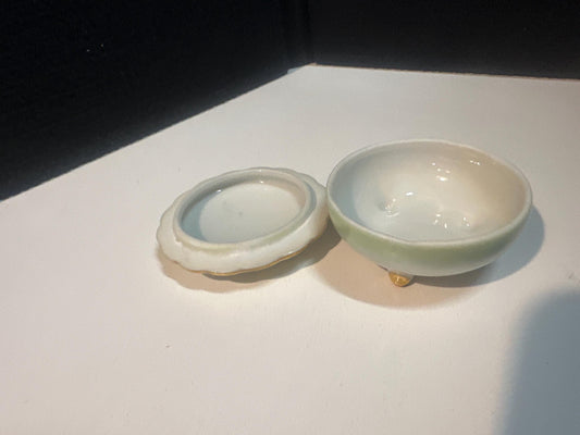 Vintage Trinket Box | Painted Flowers on Porcelain by Lefton from OffCenterModern