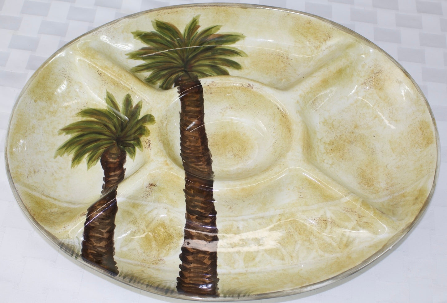 Bellagio Tabletops unlimited-Palm Tree design- Salsa sampler platter and more