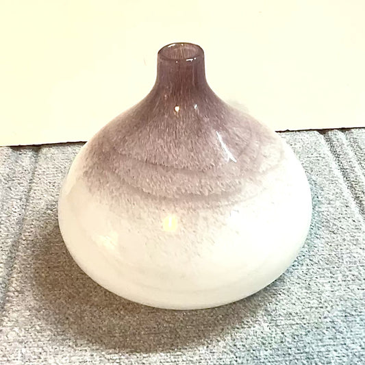 Swirl Pattern Purple & White Round Glass Vase | Pier 1