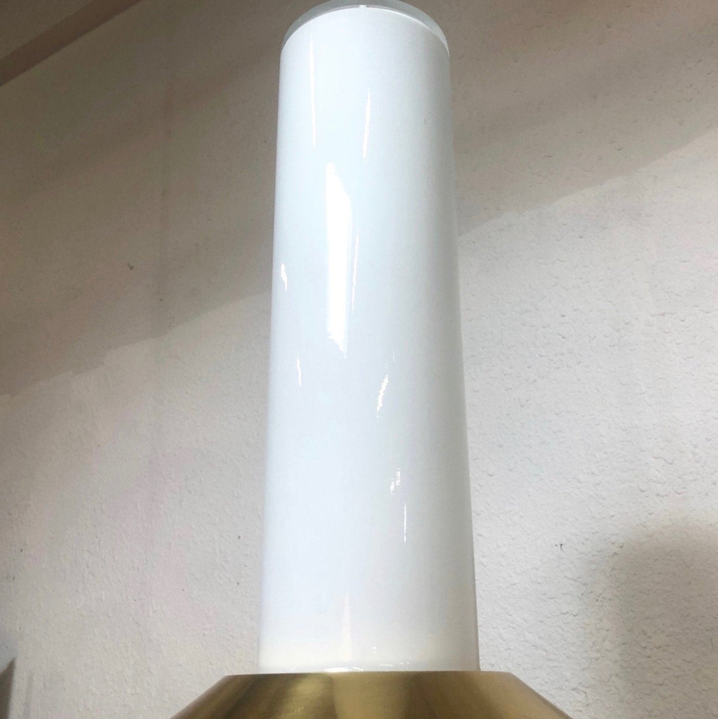 Large Murano Vistosi Glass Pendant Light with Brass Shade
