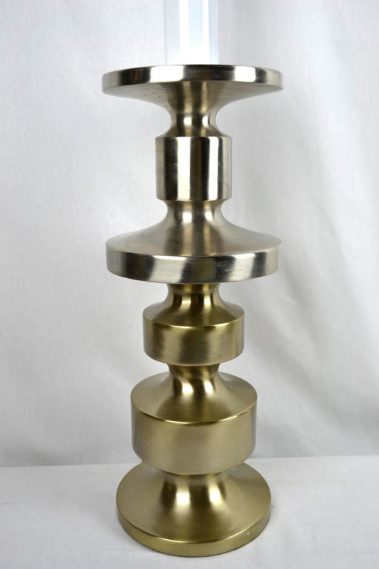 Brushed Chrome Modern Candlestick Lamp