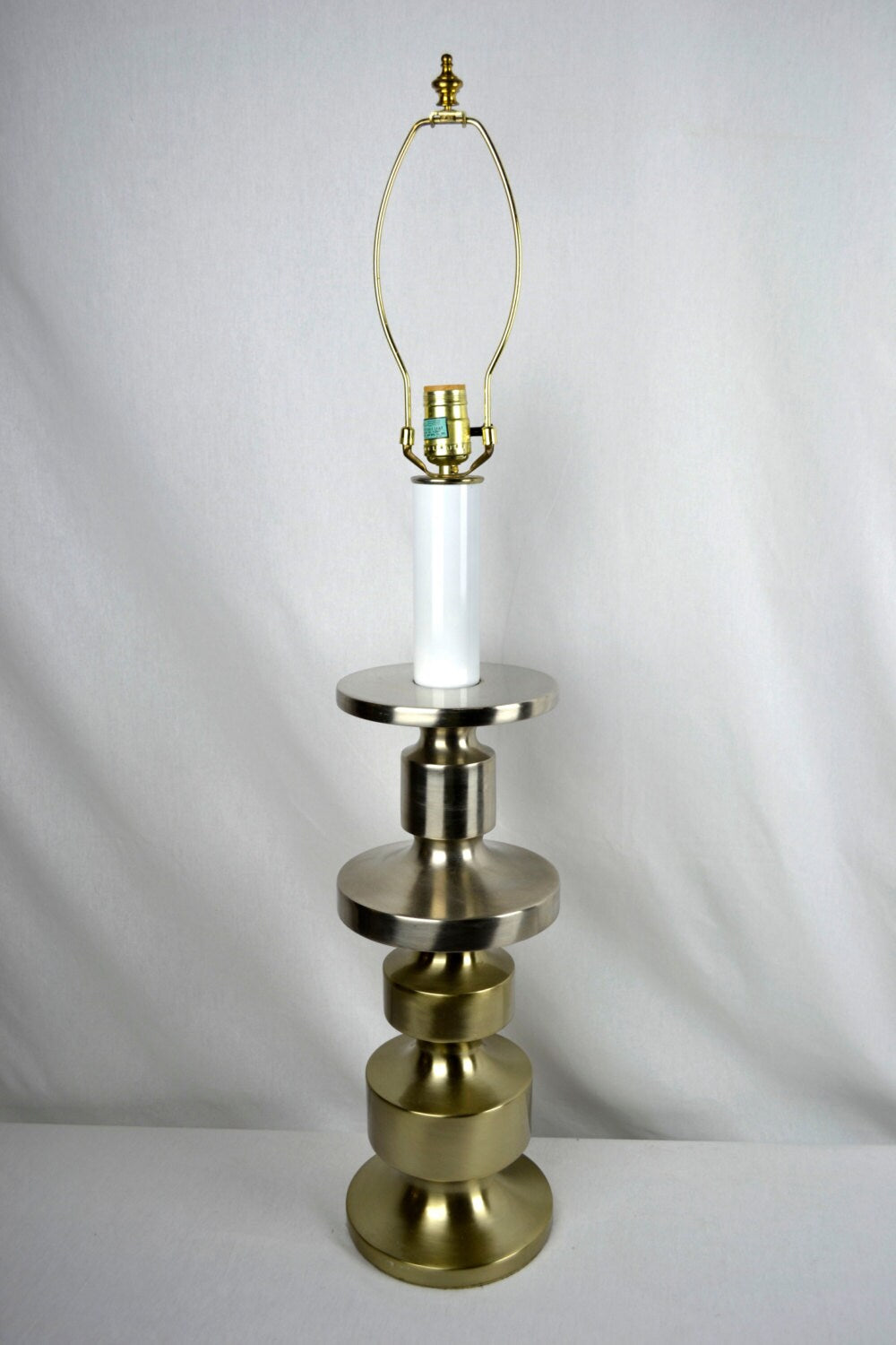 Brushed Chrome Modern Candlestick Lamp
