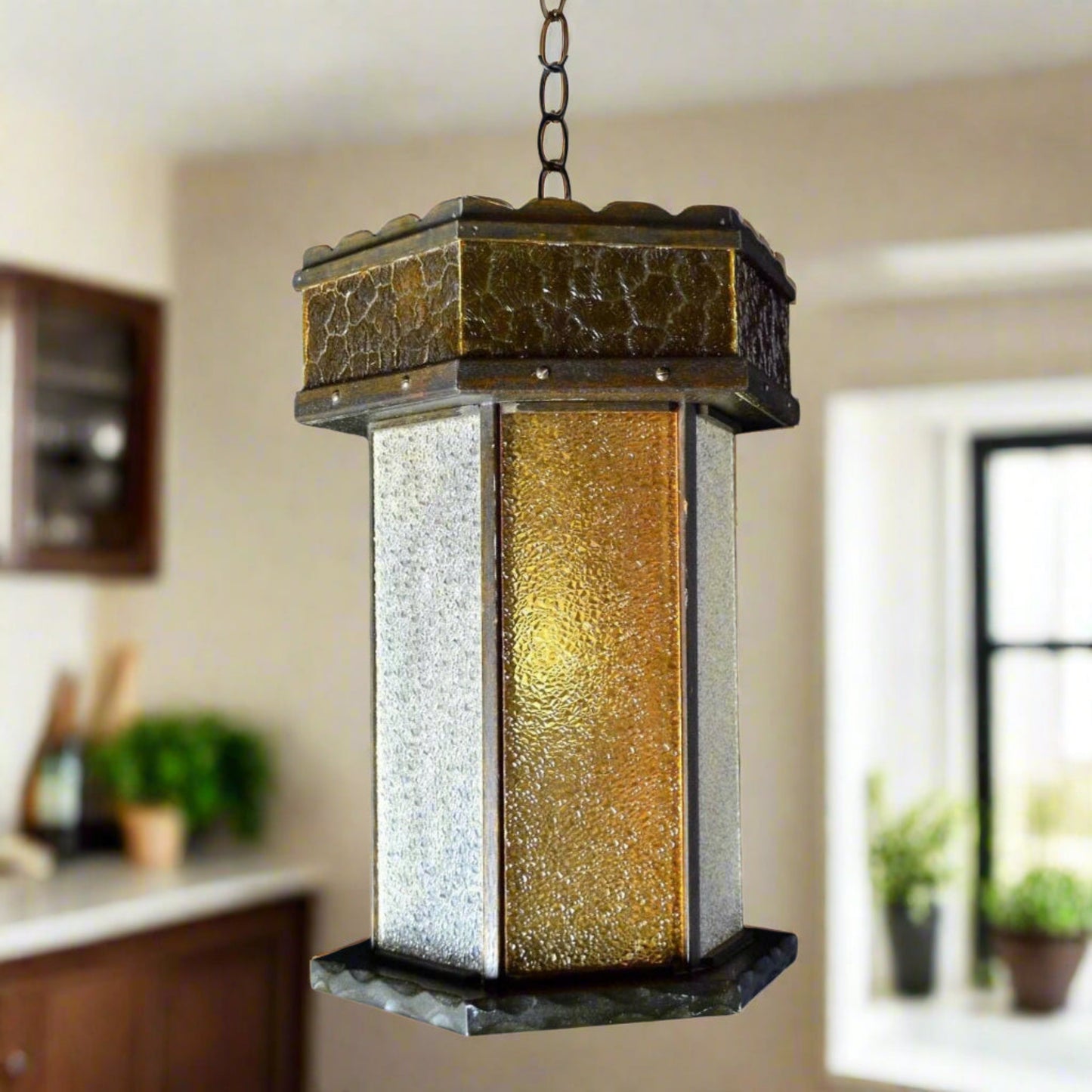 Huge Rustic Pendant Swag Lamp