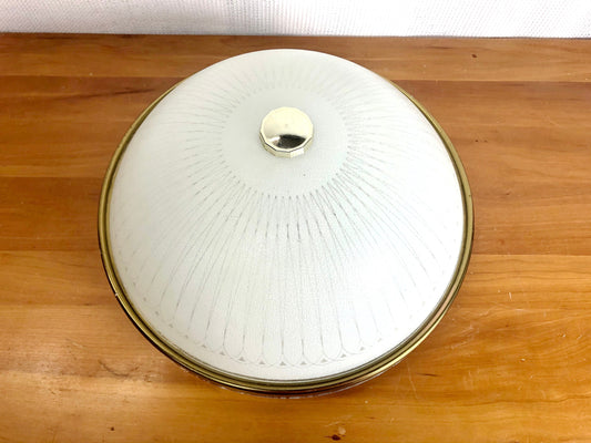 Large White Glass Sunburst Ceiling Fixture