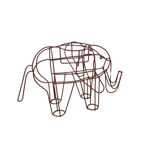 Red Wire Vintage Elephant Planter Sculpture from OffCenterModern