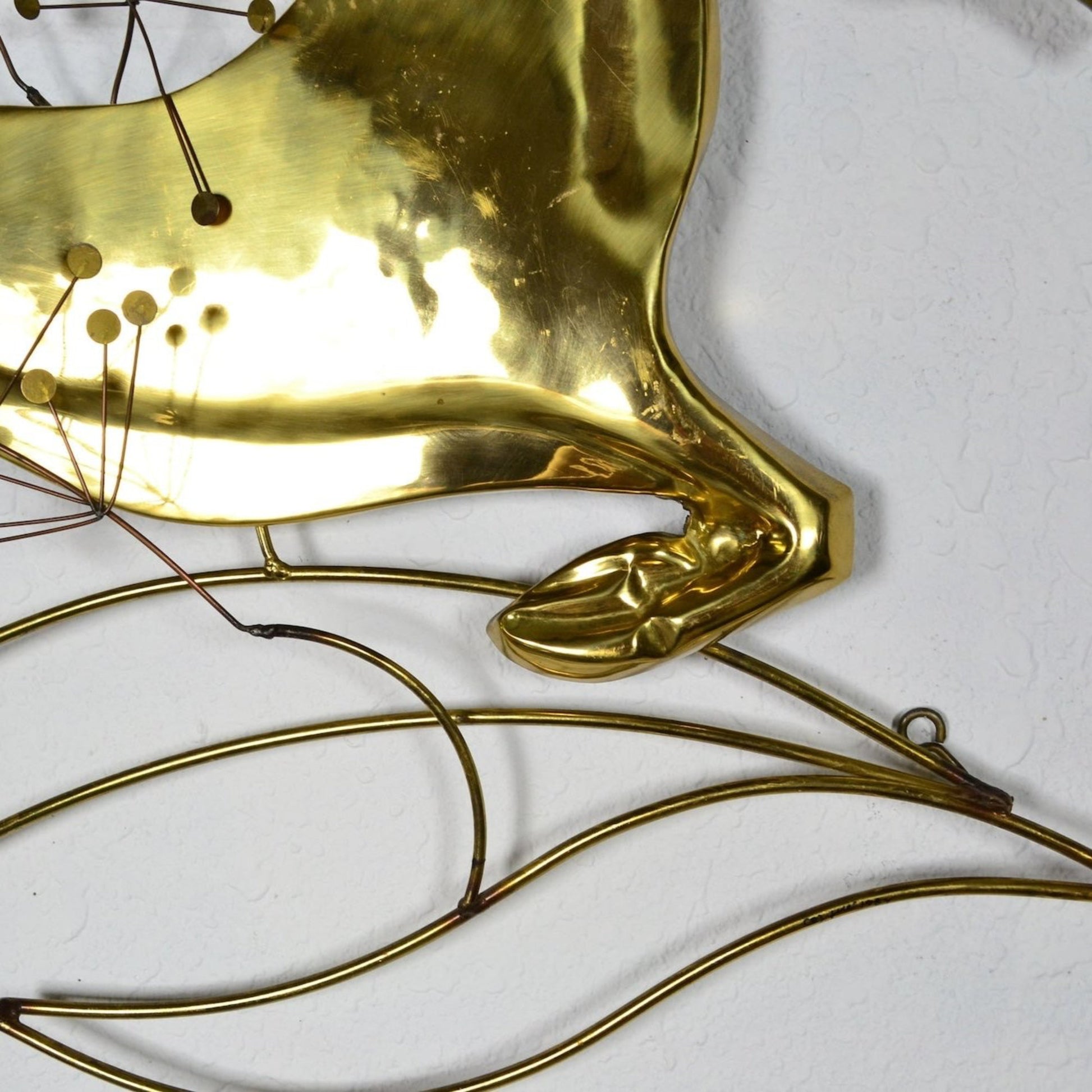 Curtis Jere Brass Gazelle Wall Sculpture