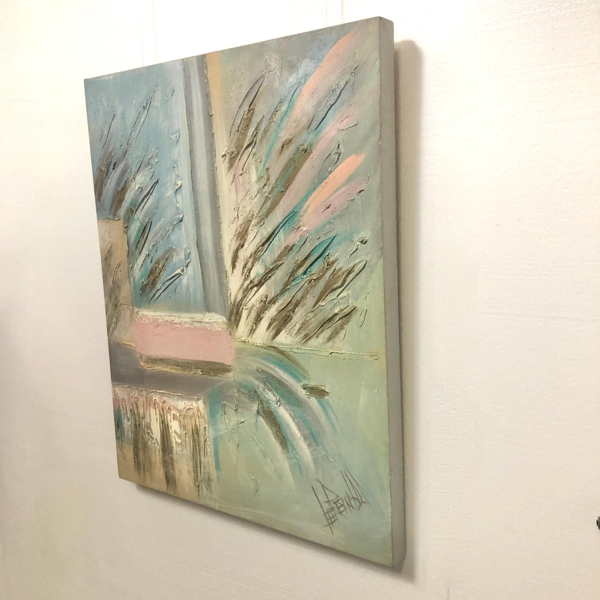 Large Vintage Abstract Expressionist Painting Signed from OffCenterModern