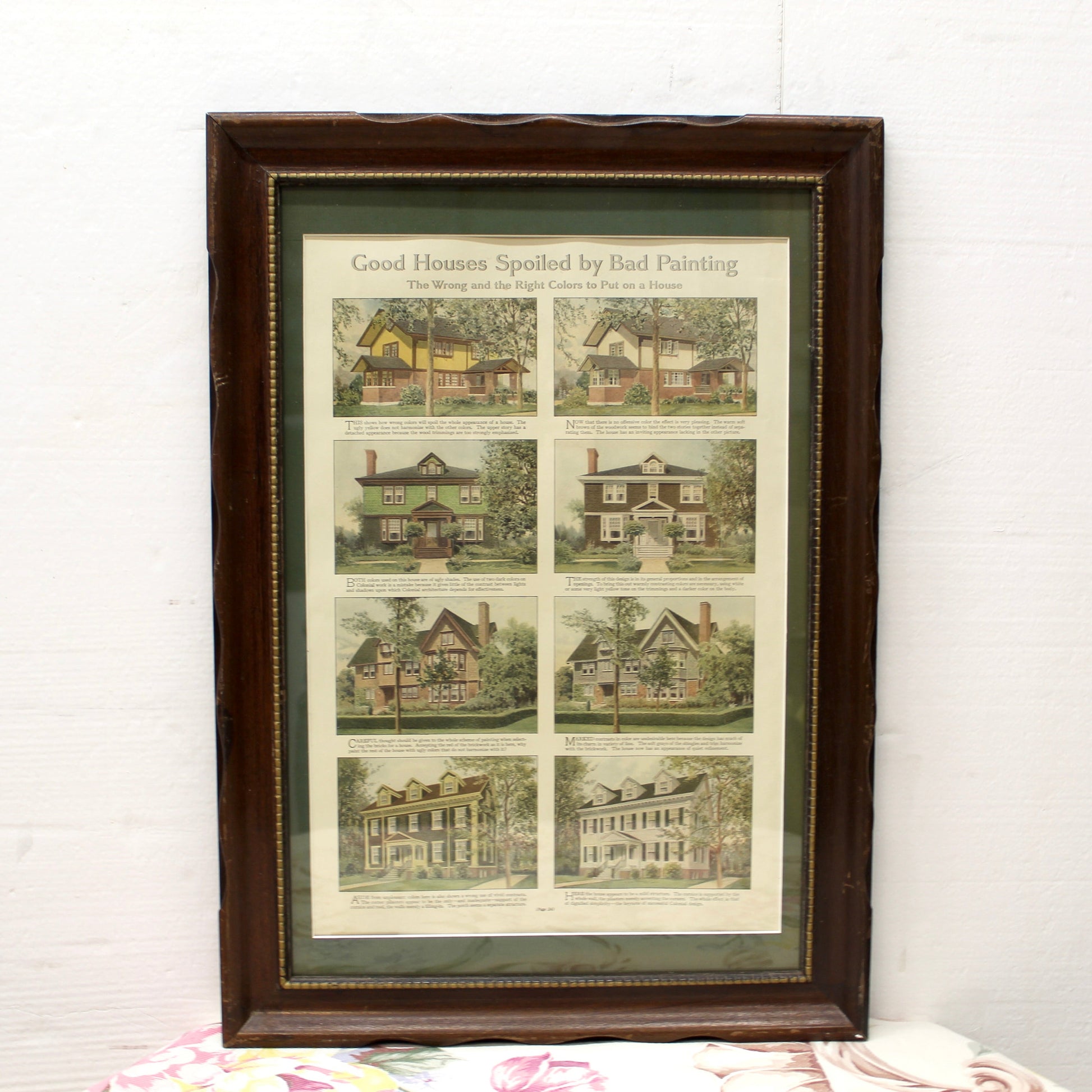 Framed Vintage Good Housekeeping Magazine Page | "Good Houses Spoiled by Bad Painting"